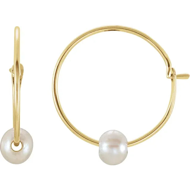 LIMITED EDITION 14kt petit guld creol med perle