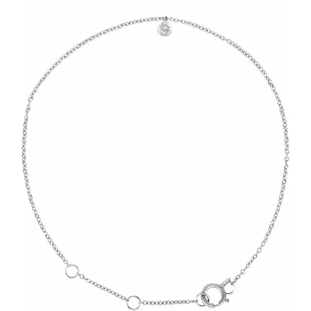 14k guld petit armbånd med diamant