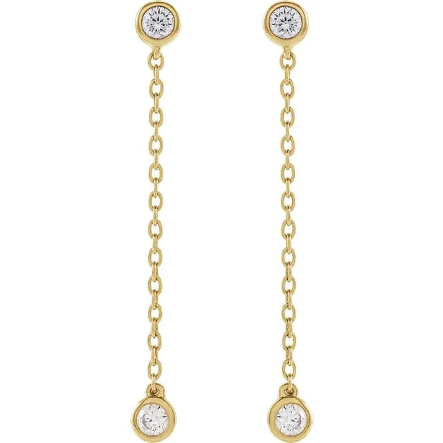 14 karat guldkæde-øreringe med 0,25ct laboratoriedyrkede diamanter