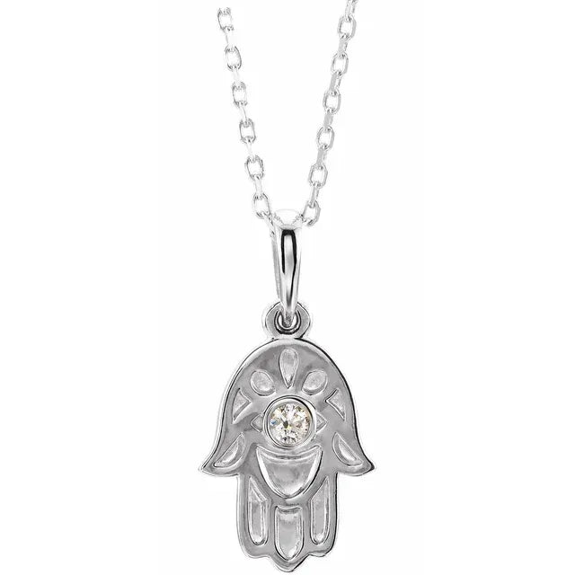 Halskæde med Hamsa og 0,03 CTW Diamant