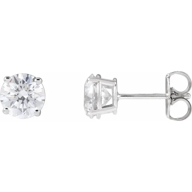 Klassisk solitaire ørering i 14kt guld med diamanter