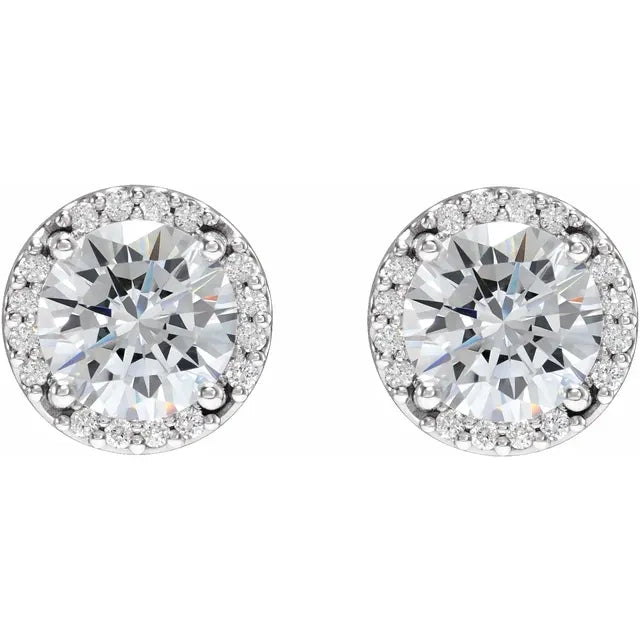 14k guldørering med diamanter og moissanite