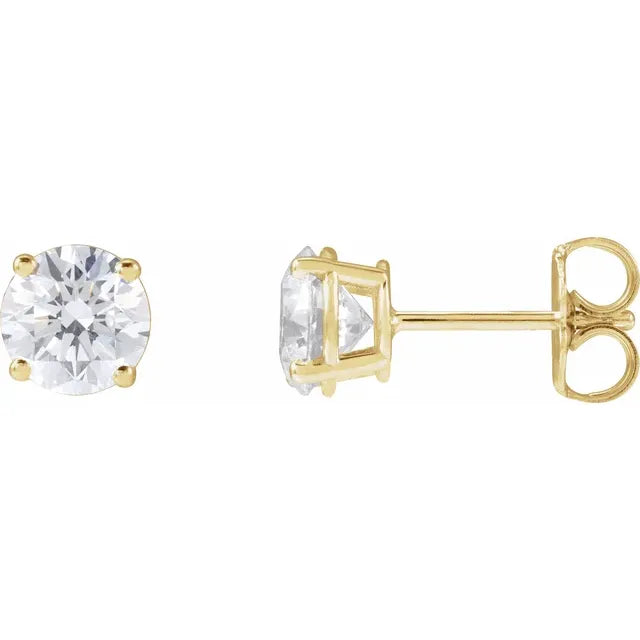 Klassisk solitaire ørering i 14kt guld med diamanter