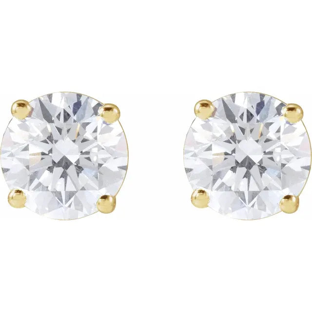 Klassisk solitaire ørering i 14kt guld med diamanter