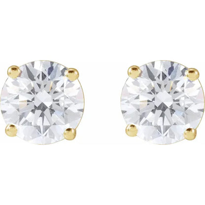 Klassisk solitaire ørering i 14kt guld med diamanter