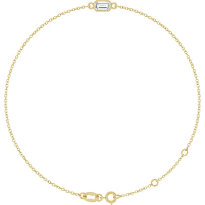 14k guld petit armbånd med hvid safir