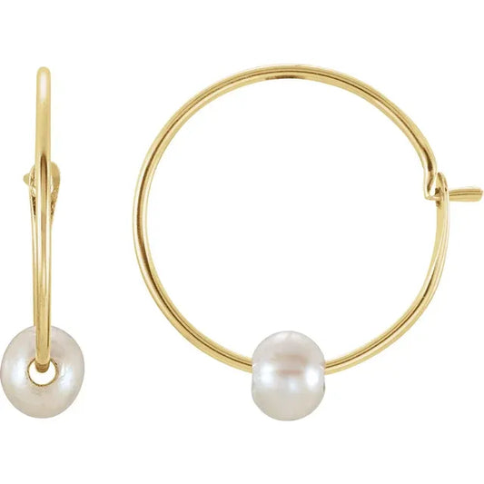 LIMITED EDITION 14kt petit guld creol med perle