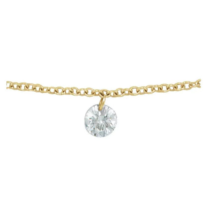 14k guld petit armbånd med diamant