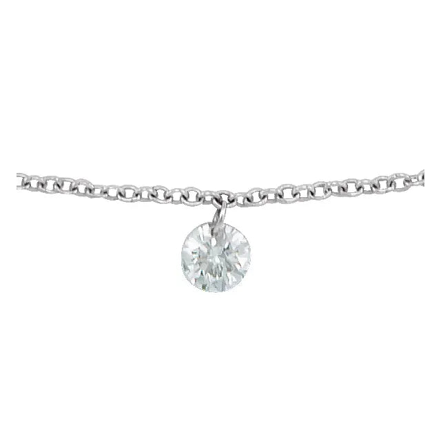 14k guld petit armbånd med diamant
