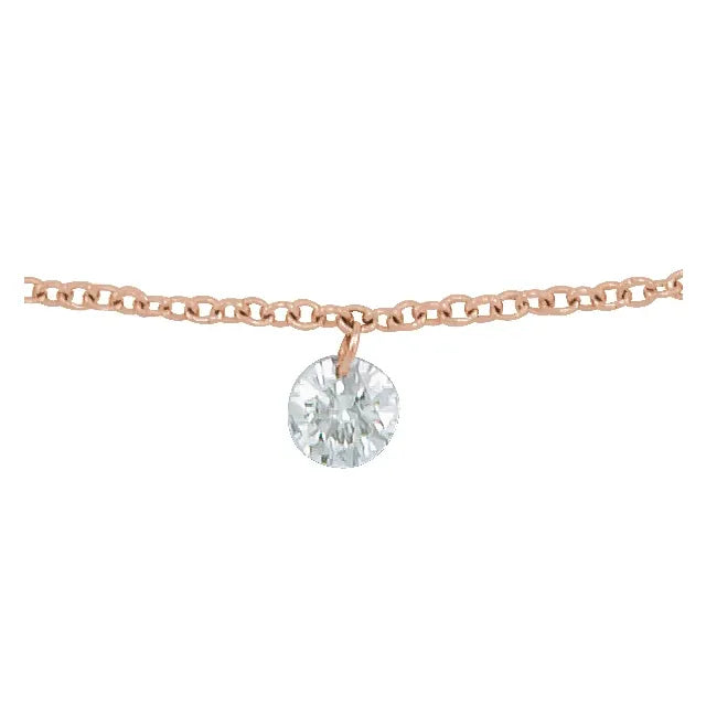 14k guld petit armbånd med diamant