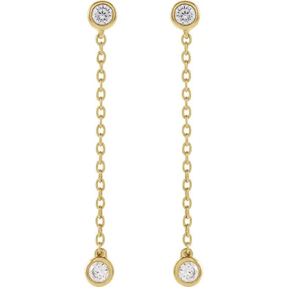 14 karat guldkæde-øreringe med 0,25ct laboratoriedyrkede diamanter