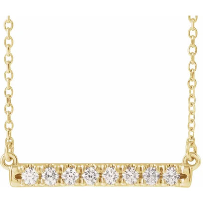 14 kt guldhalskæde med diamantbar