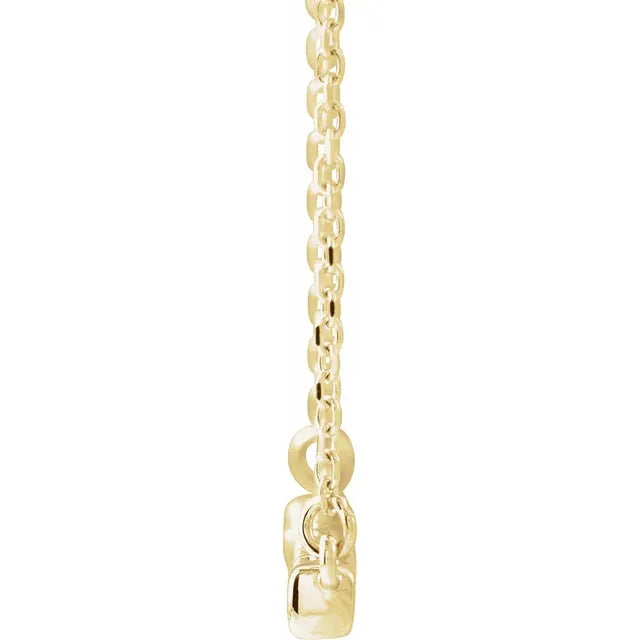 14 kt guldhalskæde med diamantbar