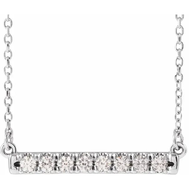 14 kt guldhalskæde med diamantbar
