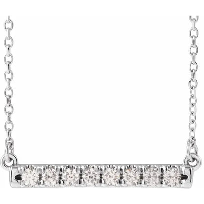14 kt guldhalskæde med diamantbar