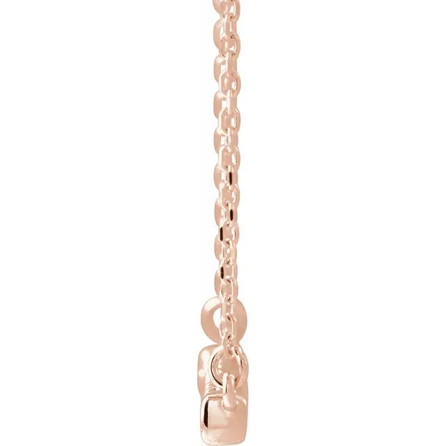 14 kt guldhalskæde med diamantbar