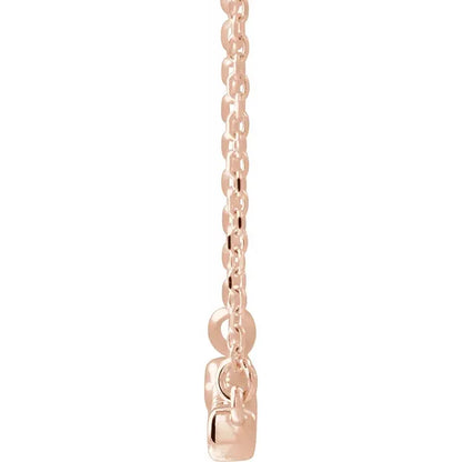 14 kt guldhalskæde med diamantbar