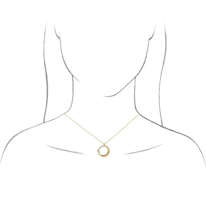 14 kt. Guld Crescent Moon-Halskæde med 0,25ct naturlige diamanter