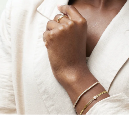 14kt guld Bolo Armbånd med diamanter