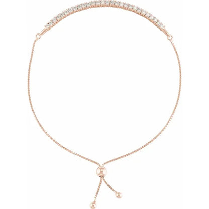 14kt guld Bolo Armbånd med diamanter