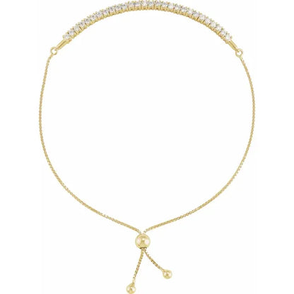 14kt guld Bolo Armbånd med diamanter