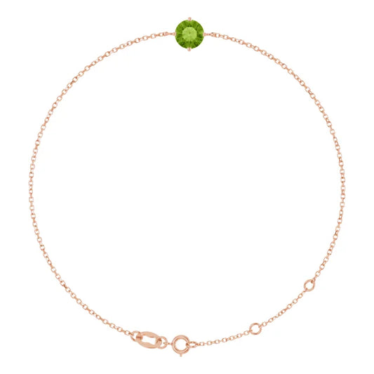14kt guldarmbånd med naturlig peridot