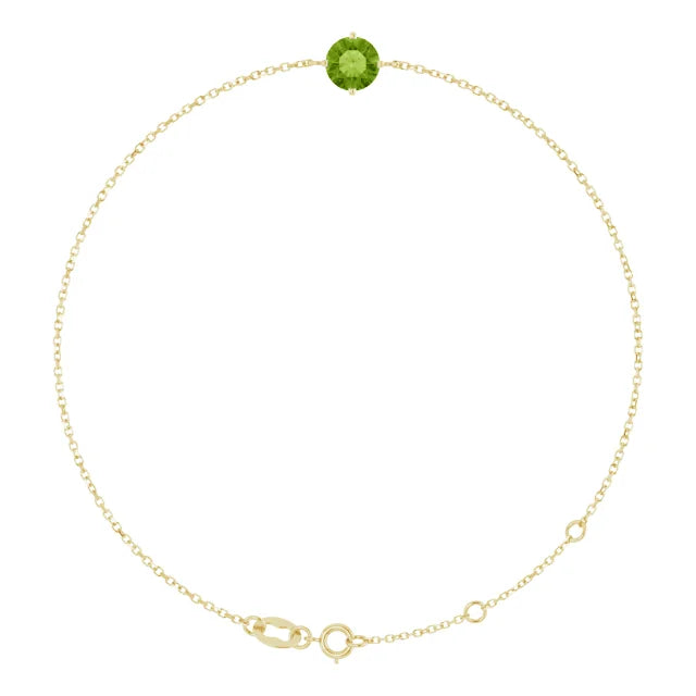 14kt guldarmbånd med naturlig peridot
