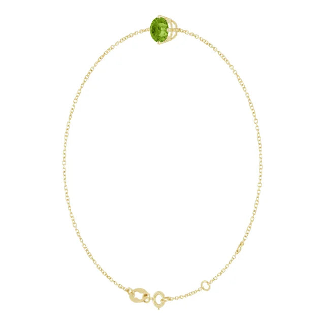14kt guldarmbånd med naturlig peridot