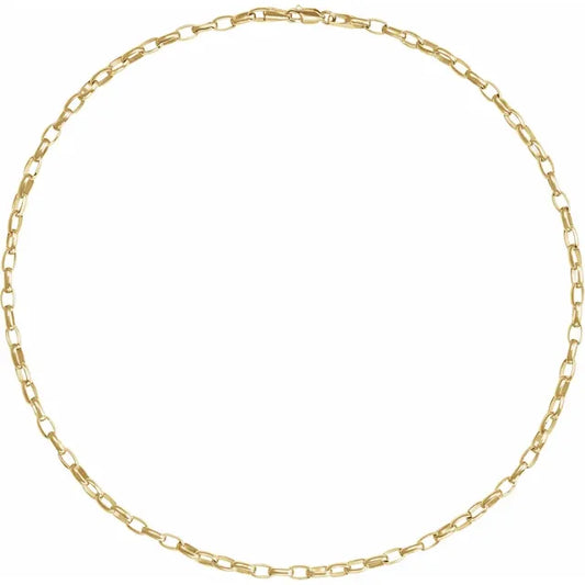 18 karat forgyldt sterlingsølv halskæde i ovaldesign