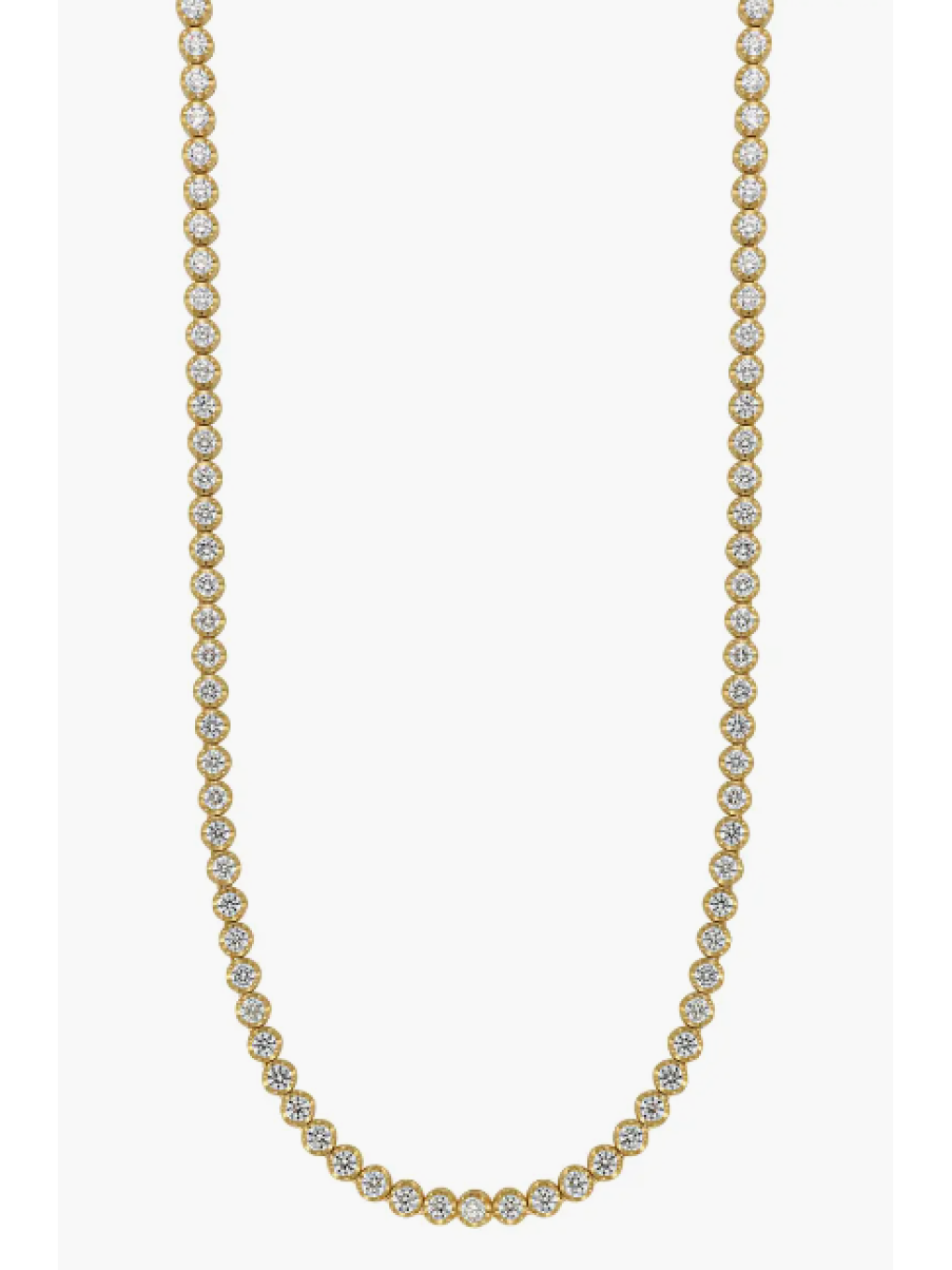 Tennishalskæde Bezel - eksklusivt design med Moissanite ædelsten