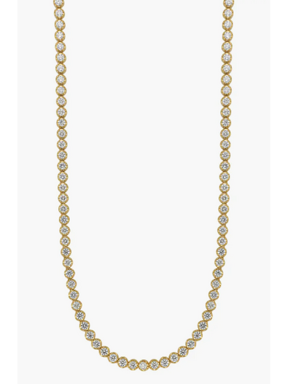 Tennishalskæde Bezel - eksklusivt design med Moissanite ædelsten