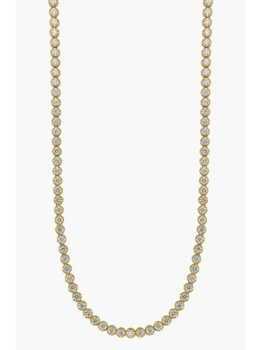 Tennishalskæde Bezel - eksklusivt design med Moissanite ædelsten