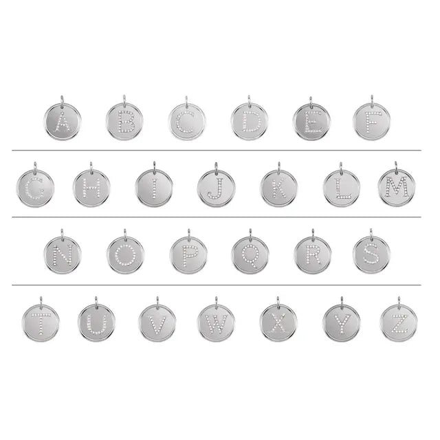 Sterlingsølv halskæde med diamant-initial vedhæng – Vælg Dit Bogstav