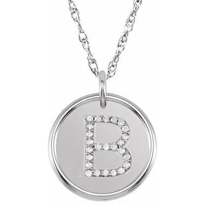 Sterlingsølv halskæde med diamant-initial vedhæng – Vælg Dit Bogstav