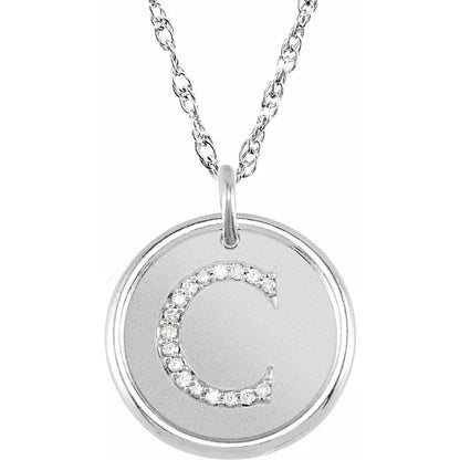 Sterlingsølv halskæde med diamant-initial vedhæng – Vælg Dit Bogstav