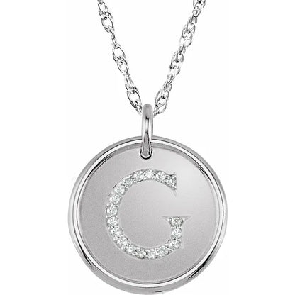 Sterlingsølv halskæde med diamant-initial vedhæng – Vælg Dit Bogstav