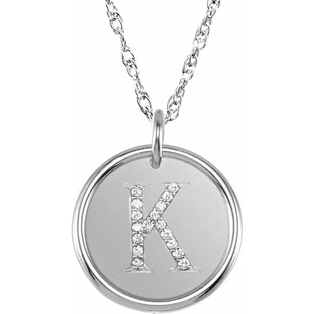 Sterlingsølv halskæde med diamant-initial vedhæng – Vælg Dit Bogstav