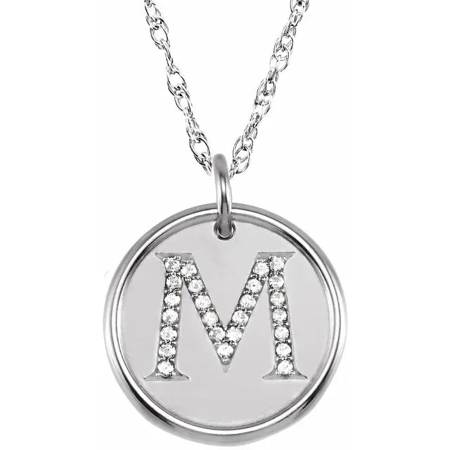 Sterlingsølv halskæde med diamant-initial vedhæng – Vælg Dit Bogstav