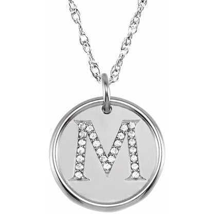 Sterlingsølv halskæde med diamant-initial vedhæng – Vælg Dit Bogstav