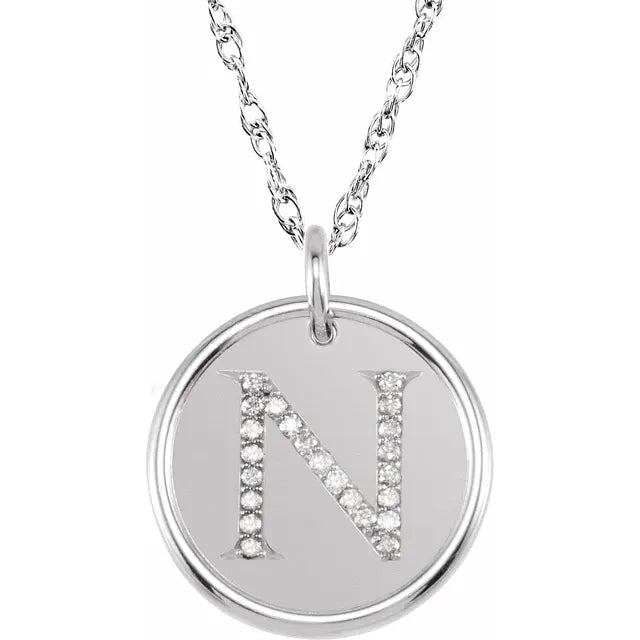 Sterlingsølv halskæde med diamant-initial vedhæng – Vælg Dit Bogstav