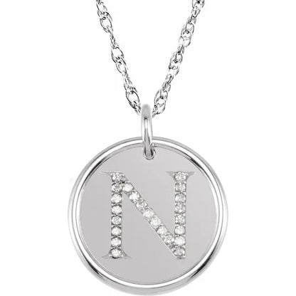 Sterlingsølv halskæde med diamant-initial vedhæng – Vælg Dit Bogstav