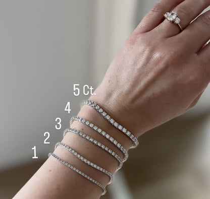 Tennisarmbånd, 14k guld, 1-5 ct diamant